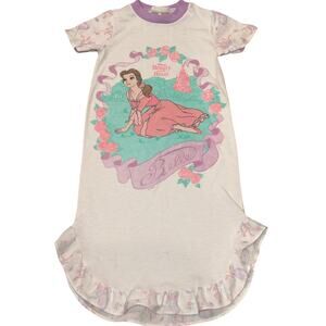 RARE Vintage 90s Disney Belle Beauty & The Beast Nightgown 4T Ruffle Hem